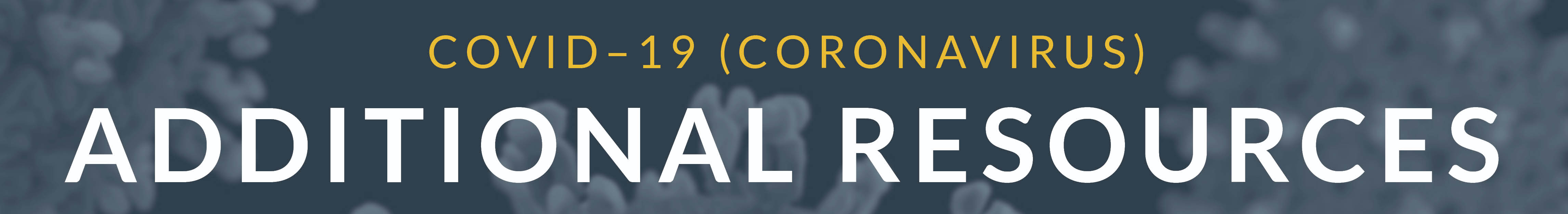 Banner which reads 'COVID-19 Additional Resources