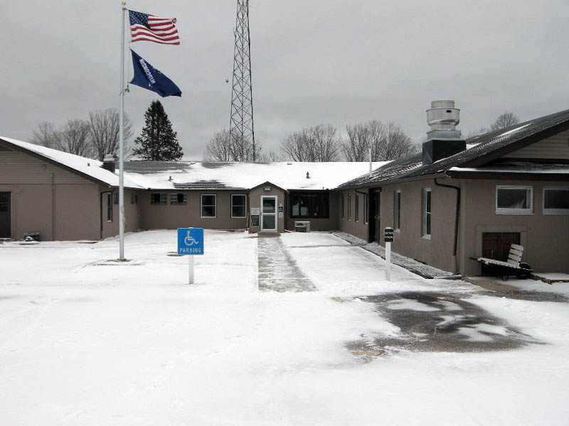Front entrance to FCC (Flambeau Correctional Center)